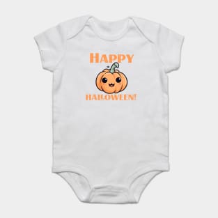 Happy Halloween Smiling Orange Pumpkin Baby Bodysuit